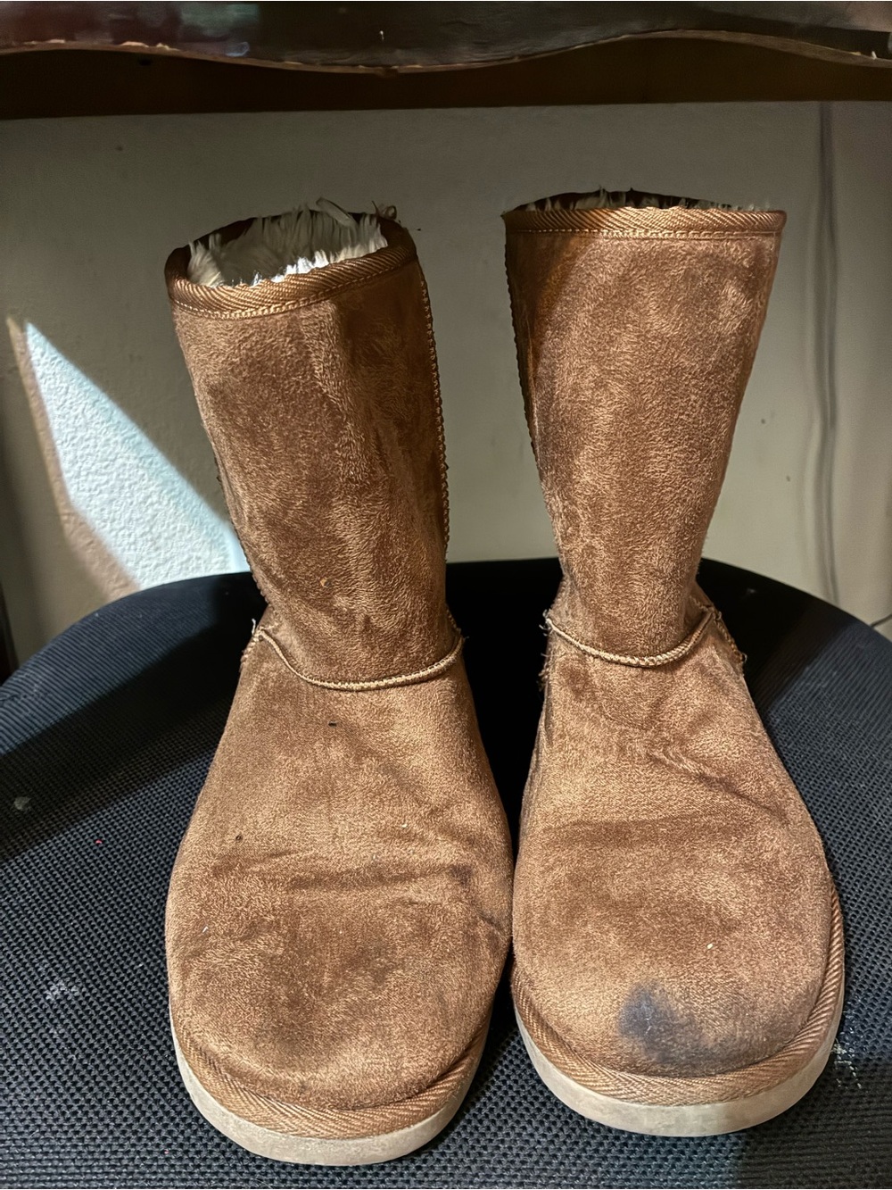 Women's Brown Suede Faux-Fur Lined Winter Boots